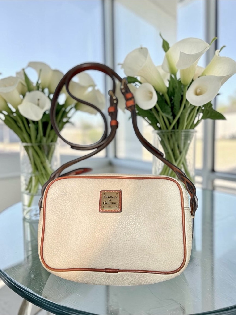 Dooney & Bourke Cream Loni Camera Crossbody Bag
